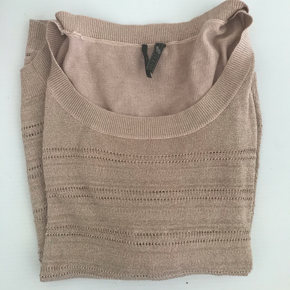 NWOT Guess LA Open Knit Cream Sweater Size large